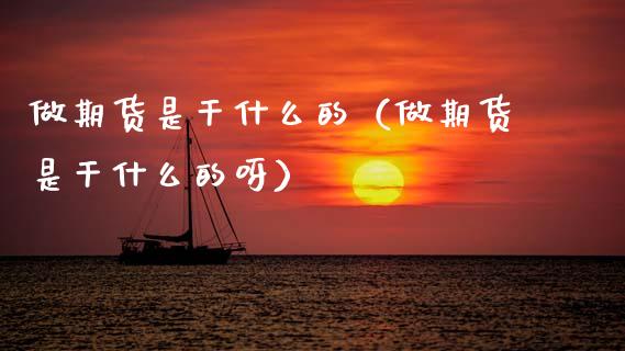 做期货是干什么的（做期货是干什么的呀）