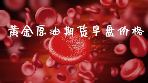 黄金原油期货早盘价格