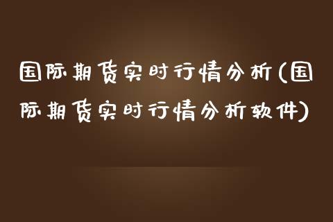 国际期货实时行情分析(国际期货实时行情分析软件)