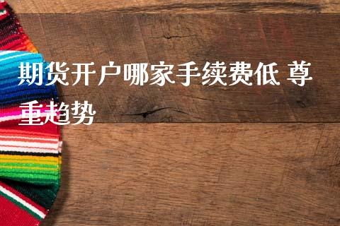 期货开户哪家手续费低 尊重趋势