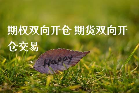 期权双向开仓 期货双向开仓交易