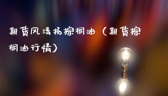 期货风清扬棕榈油（期货棕榈情）