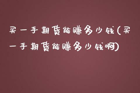 买一手期货能赚多少钱(买一手期货能赚多少钱啊)