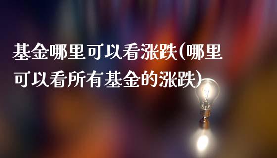 基金哪里可以看涨跌(哪里可以看所有基金的涨跌)