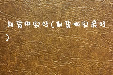 期货那家好(期货哪家最好)