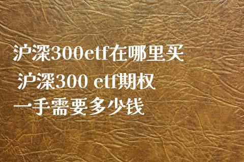 沪深300etf在哪里买 沪深300 etf期权一手需要多少钱_https://www.dglong8.com_期货理财_第1张